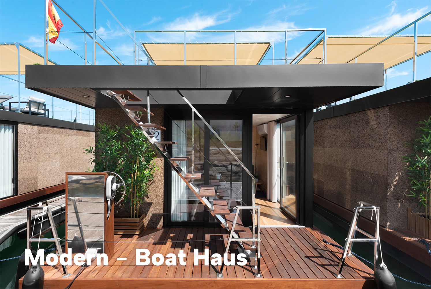 hoofdfoto: 1 Boat Haus Mediterranean 8X4 MODERN Houseboat