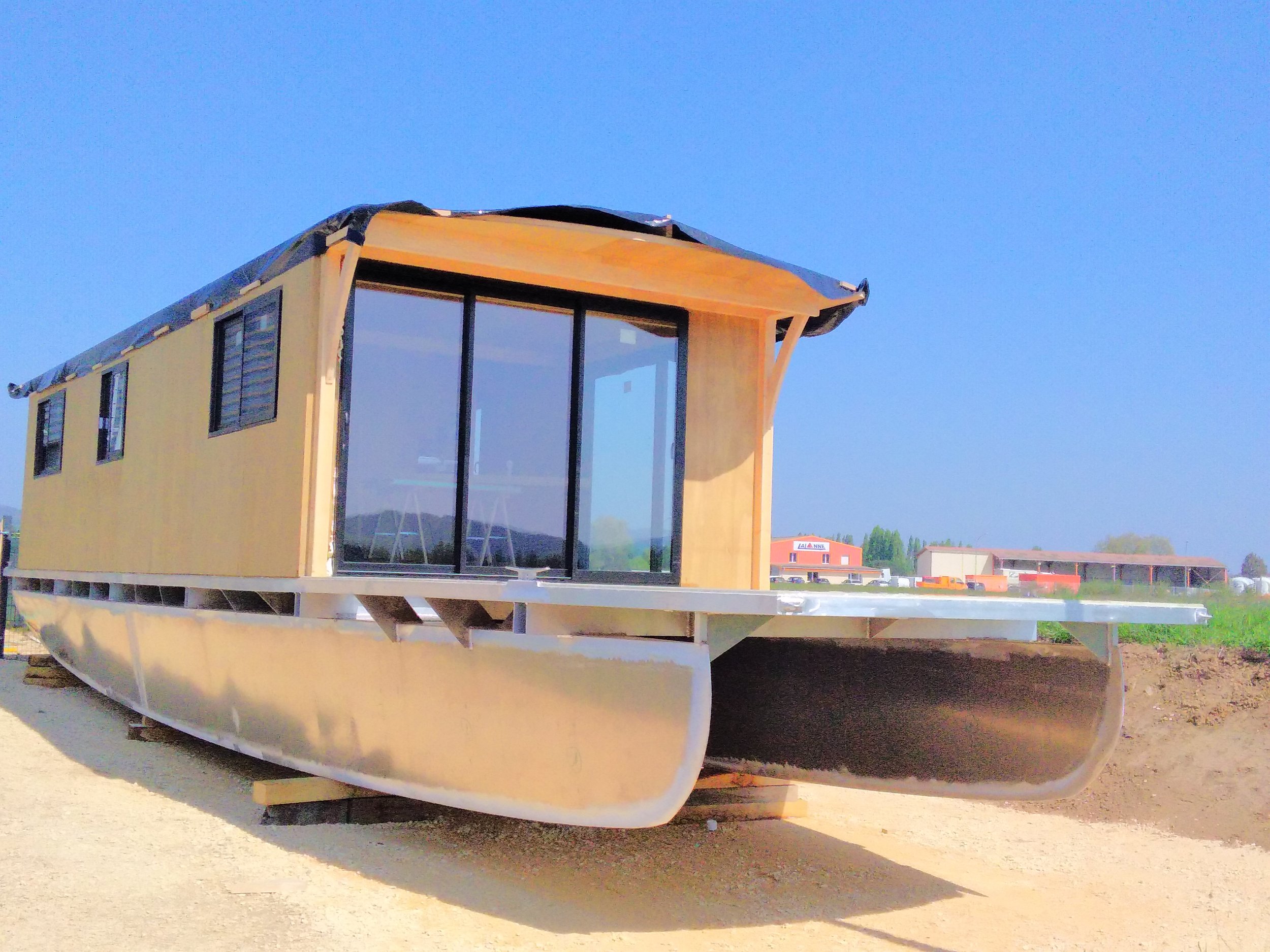 foto: 4 Solar Electrische Houseboat Catamaran Coche Standaard