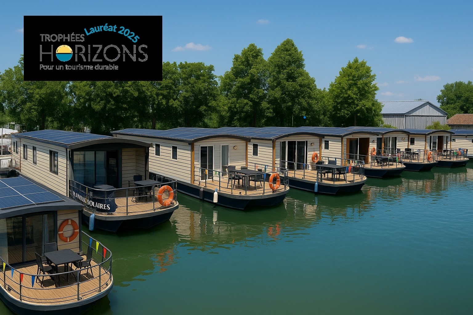 foto: 6 PHOEBUS COCHE SOLAIRE  LECTRICAL SELF POWERED BOAT Catamaran Standaard