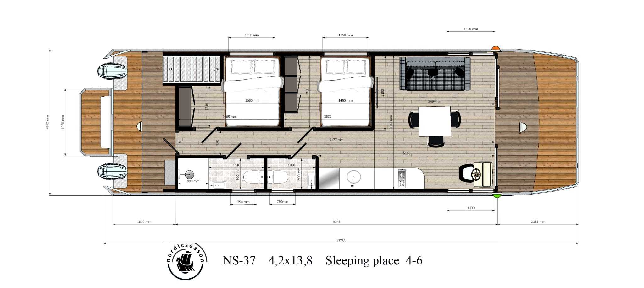 foto: 17 Nordic Season 47 Sea37 CE-C Houseboat