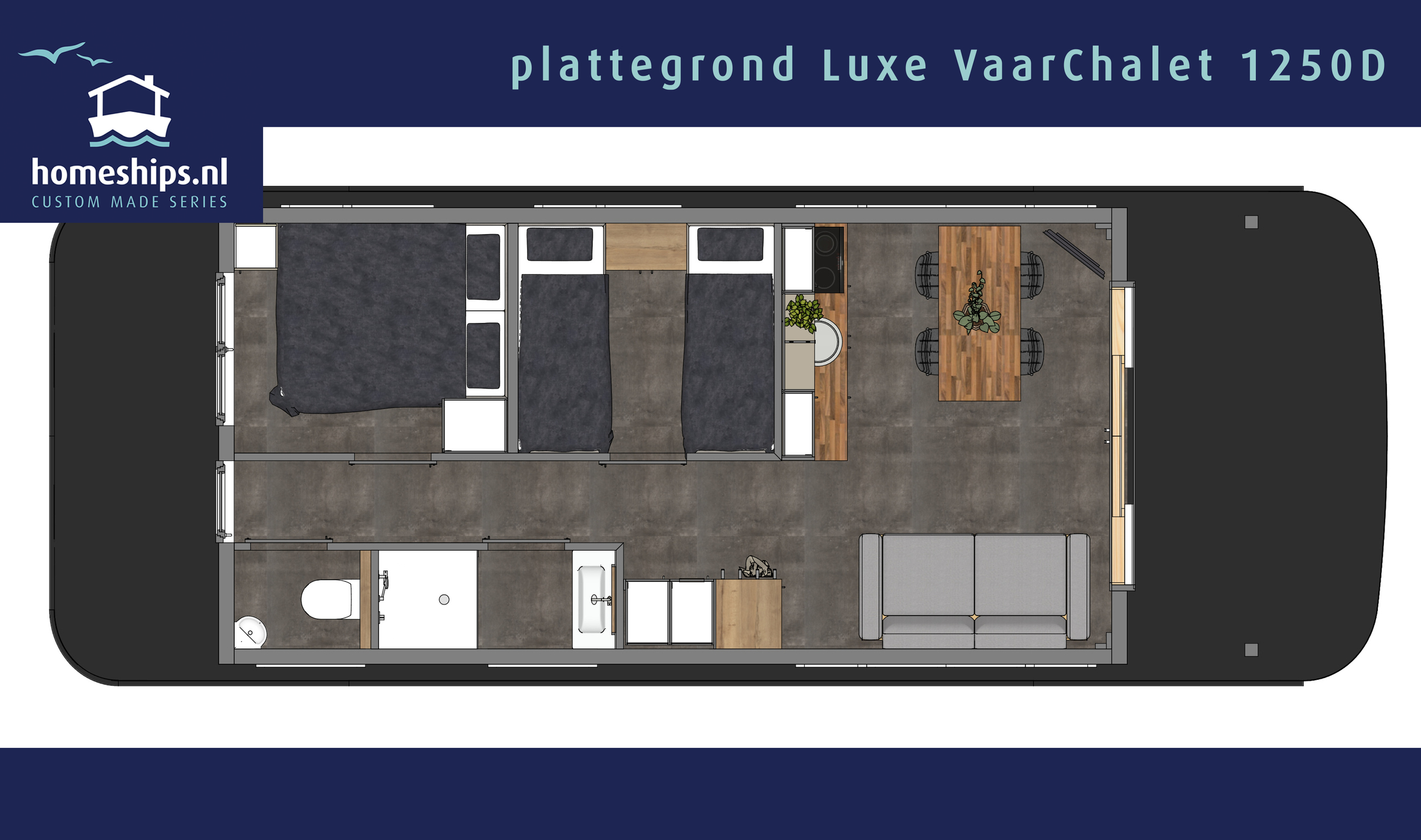 foto: 69 HOMESHIP VaarChalet 1250D Luxe Houseboat